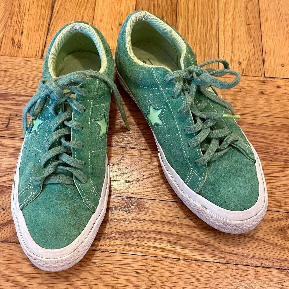 Converse One Star Pinstripe Ox Mint Green/Lime Suede Sneakers 159816C Streetwear
